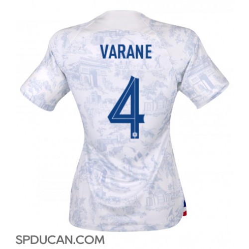 Zenski Nogometni Dres Francuska Raphael Varane #4 Gostujuci SP 2022 Kratak Rukav